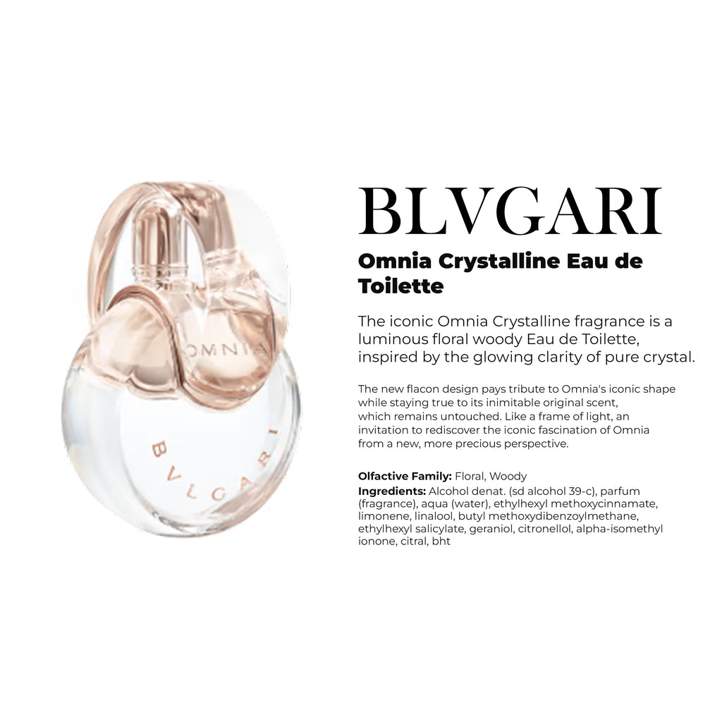 BVLGARI Omnia Crystalline Eau de Toilette ORIGINAL